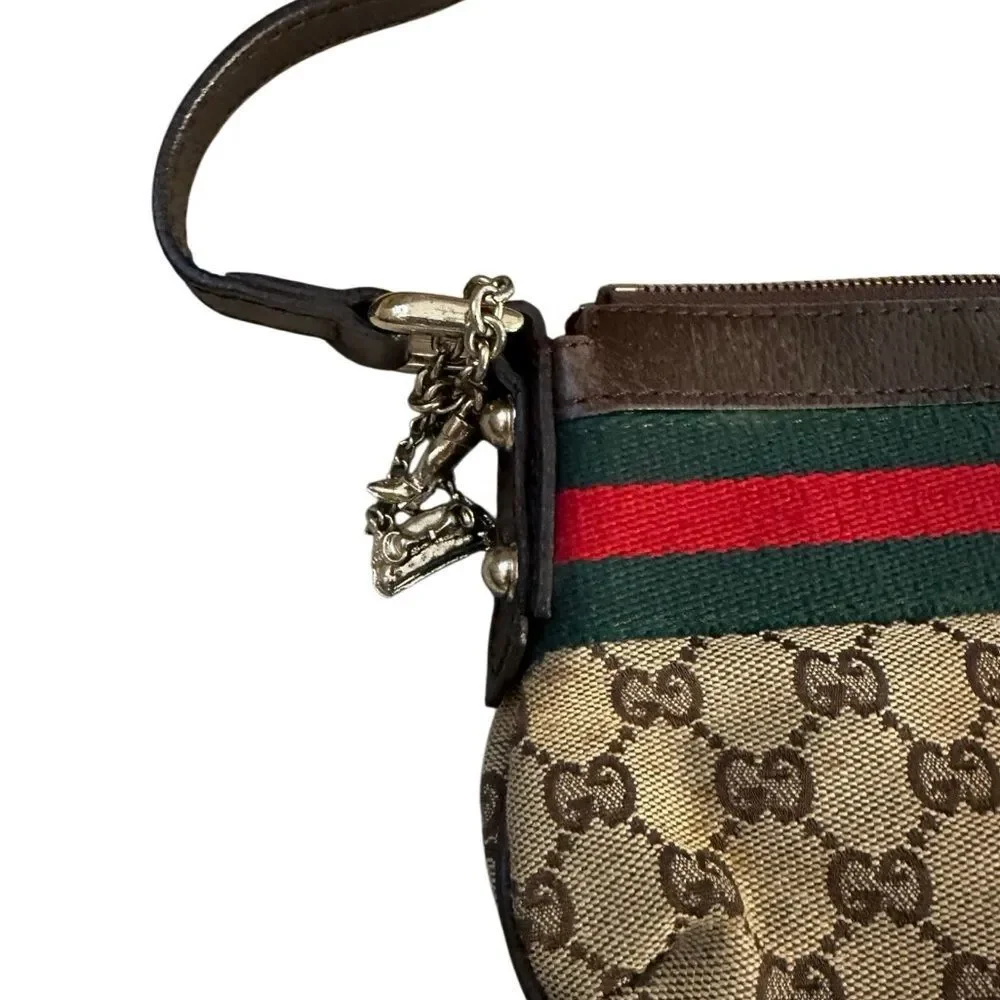 Gucci Beige and Brown mini Bag with Red and Green Accents